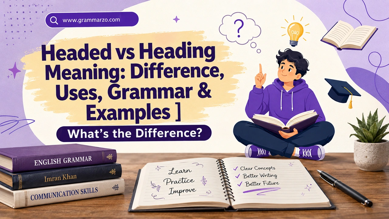 Headed vs Heading Meaning: Difference, Uses, Grammar & Examples